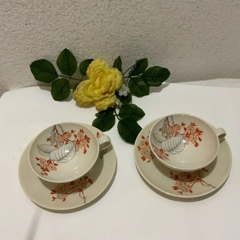 2 Castleton China Demitasse Cup & Saucer Mandalay Pattern By Ching Chih Ye…
